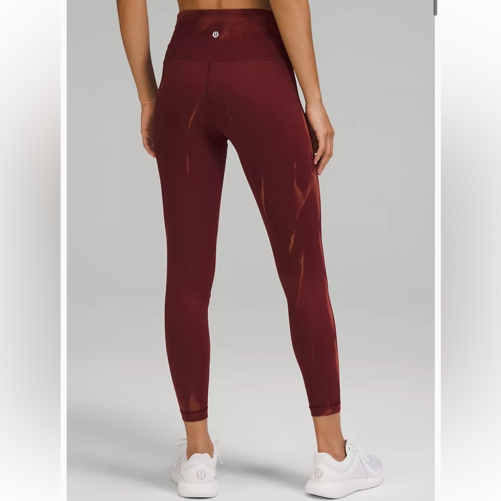 Lululemon Wunder Train HR Crop 23” Fade Color-Red Merlot w/Dye Size-12 NWT - Picture 11 of 12